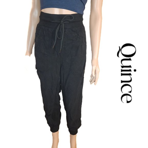 Quince Pants - Quince Vintage Wash Tencel Utility Jogger NWT Black Large